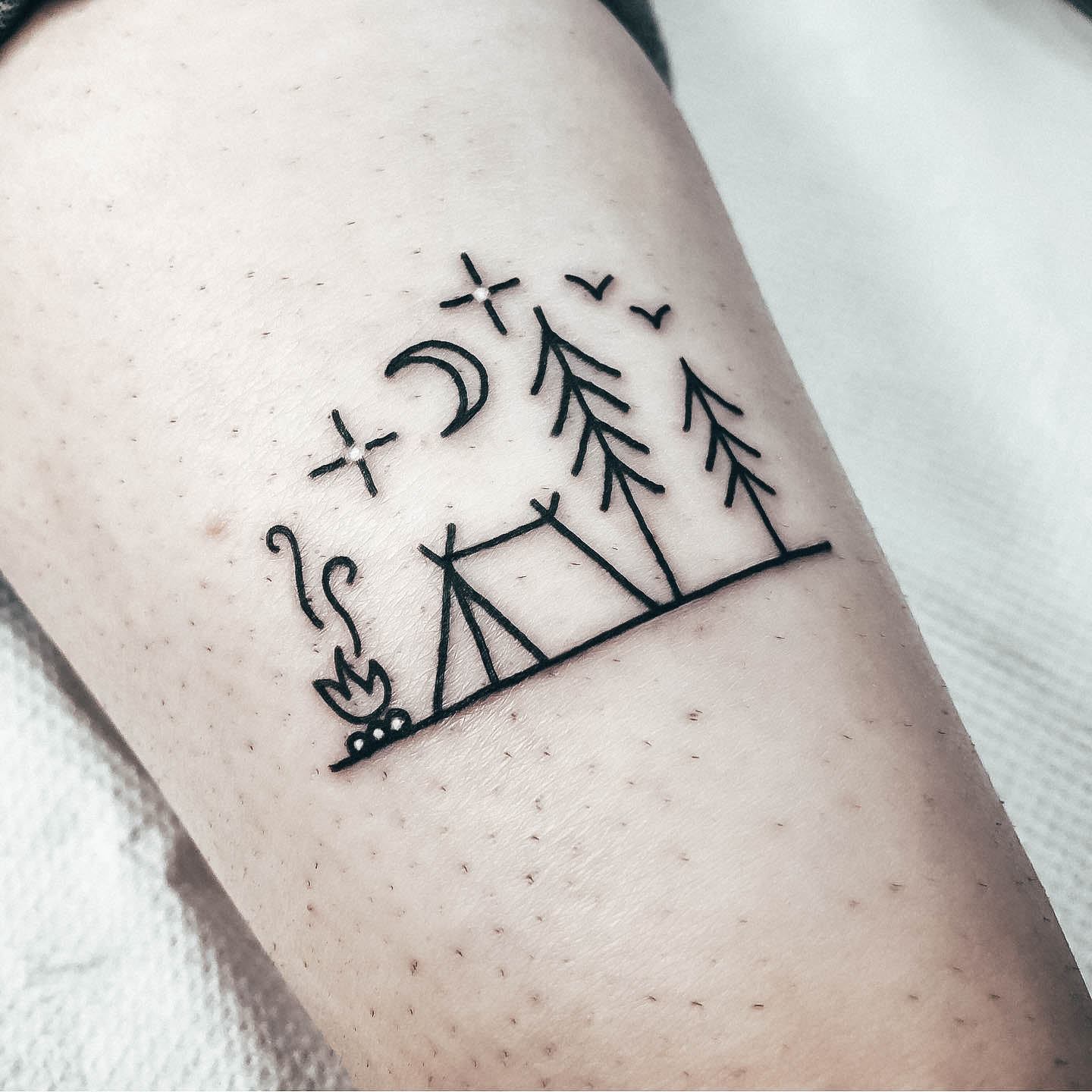 Distinctive Female Campfire Tattoo Designs