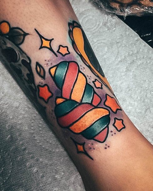 Distinctive Female Candy Tattoo Designs