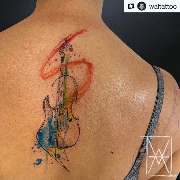 Distinctive Female Cello Tattoo Designs