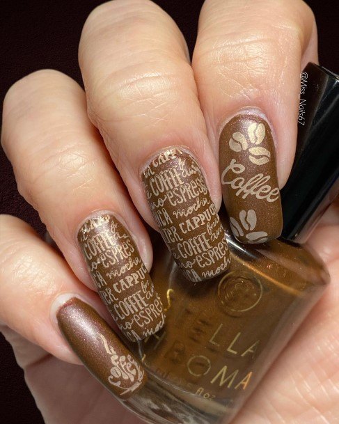 Distinctive Female Coffee Nail Designs