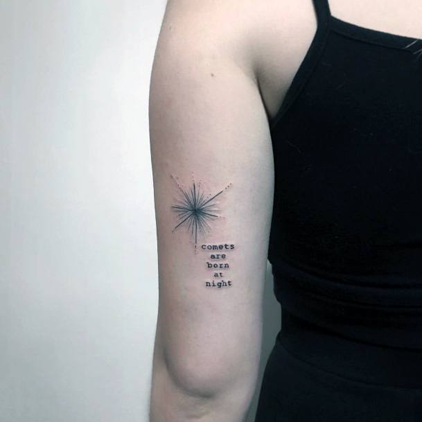 Distinctive Female Comet Tattoo Designs