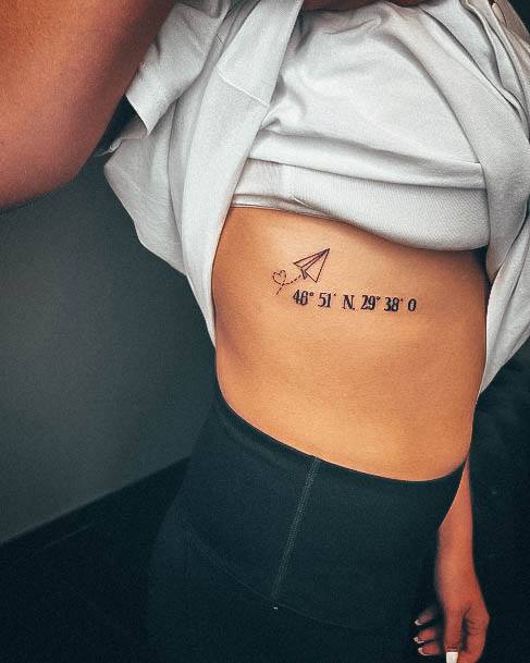 Distinctive Female Coordinates Tattoo Designs