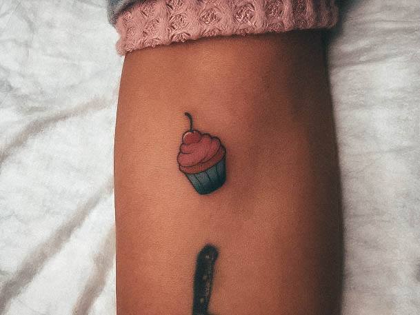 Distinctive Female Cupcake Tattoo Designs