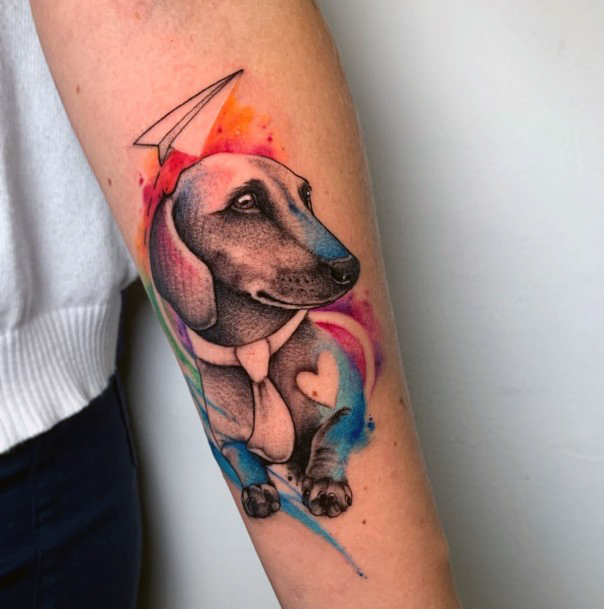 Distinctive Female Dachshund Tattoo Designs