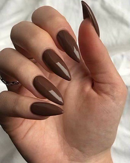 Distinctive Female Dark Brown Nail Designs