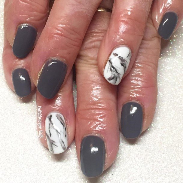 Distinctive Female Dark Grey Nail Designs