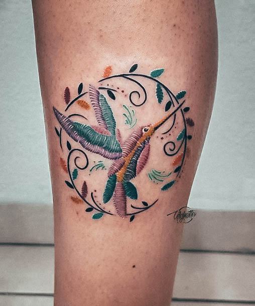 Distinctive Female Embroidery Tattoo Designs