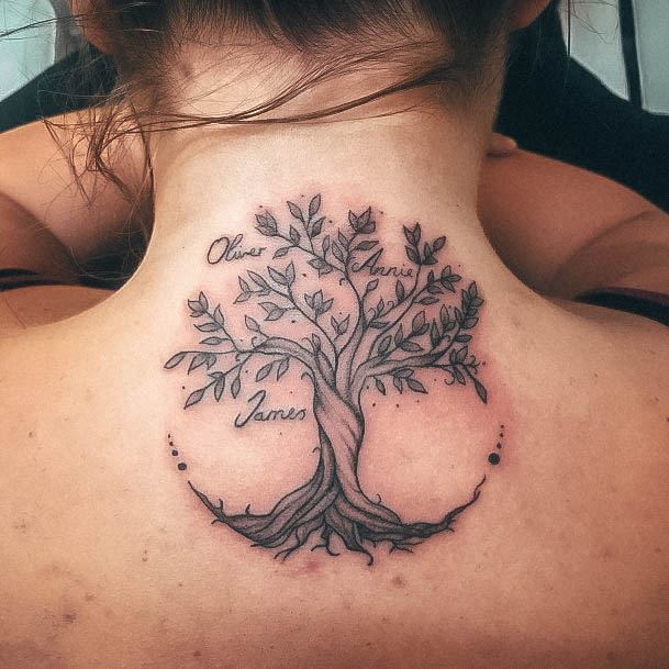 Distinctive Female Family Tree Tattoo Designs