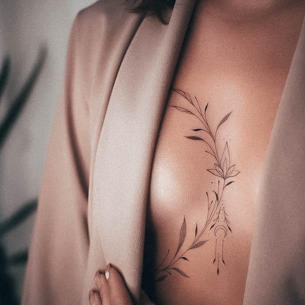 Distinctive Female Fine Line Tattoo Designs