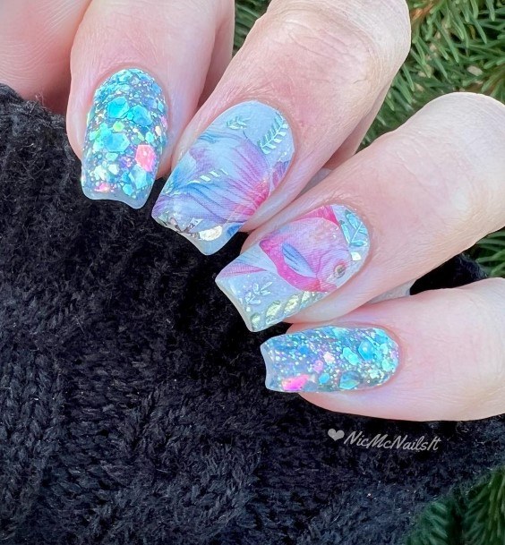 Distinctive Female Fish Nail Designs