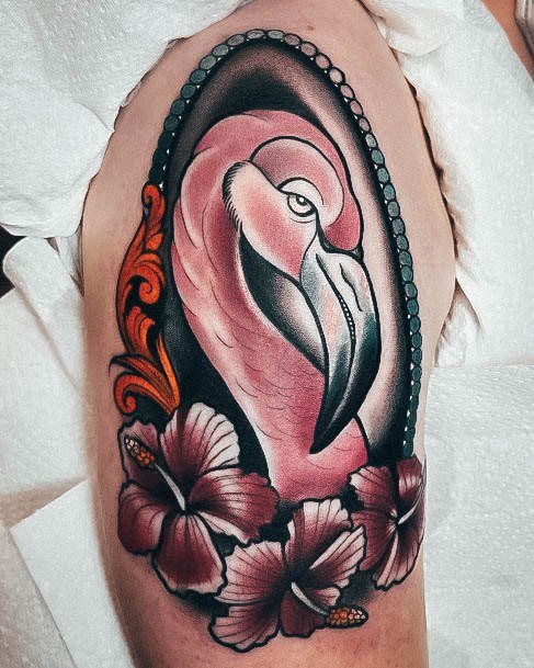 Distinctive Female Flamingo Tattoo Designs