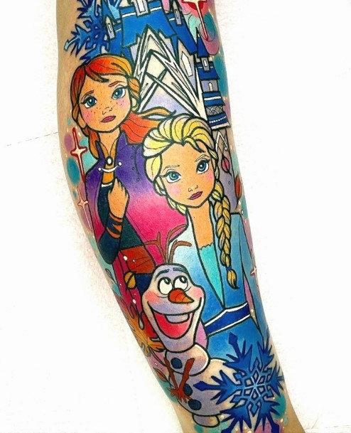 Distinctive Female Frozen Tattoo Designs