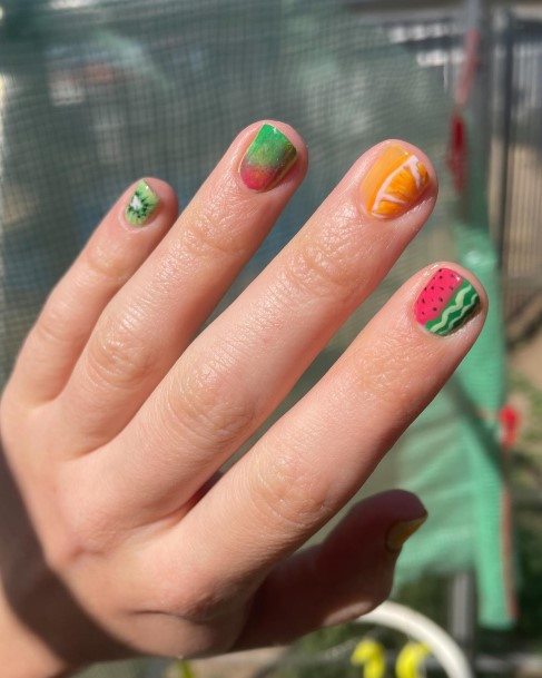 Distinctive Female Fruit Nail Designs