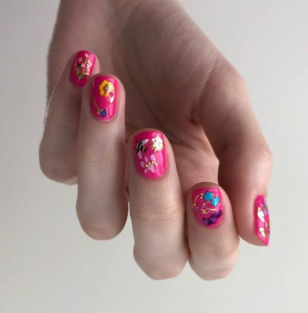 Distinctive Female Fuchsia Nail Designs