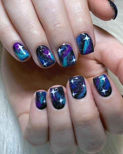 Distinctive Female Galaxy Nail Designs