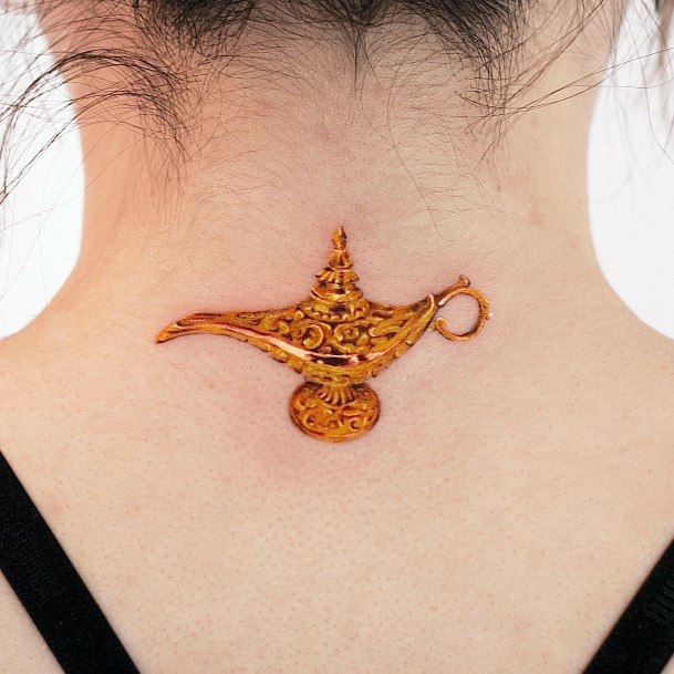 Distinctive Female Genie Lamp Tattoo Designs