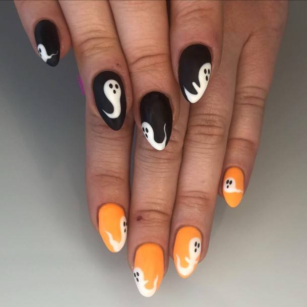 Distinctive Female Ghost Nail Designs