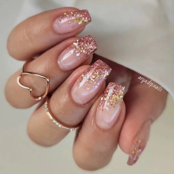 Distinctive Female Glitter Ombre Nail Designs