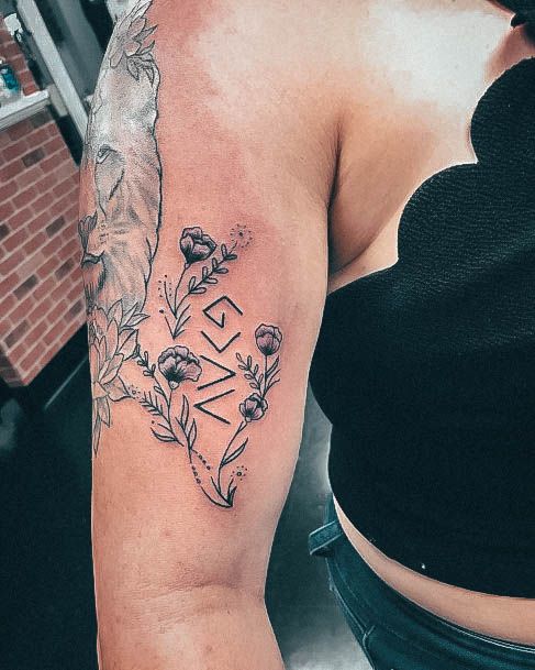 Distinctive Female God Is Greater Than The Highs And Lows Tattoo Designs