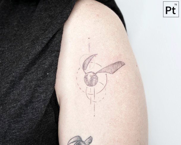 Distinctive Female Golden Snitch Tattoo Designs