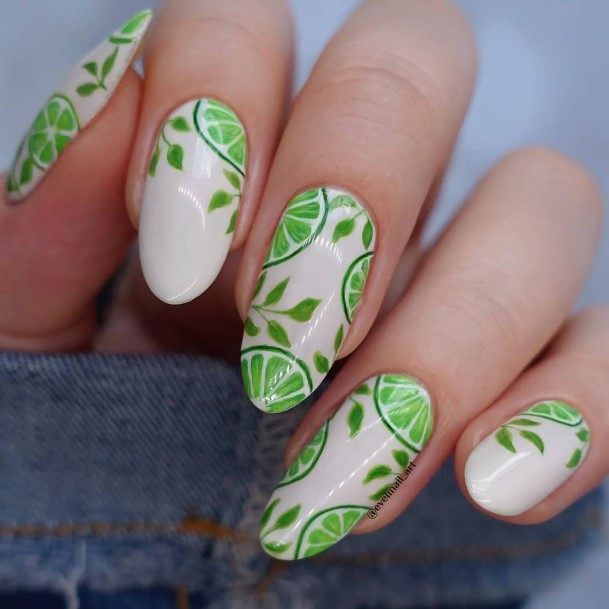 Distinctive Female Green Nail Designs