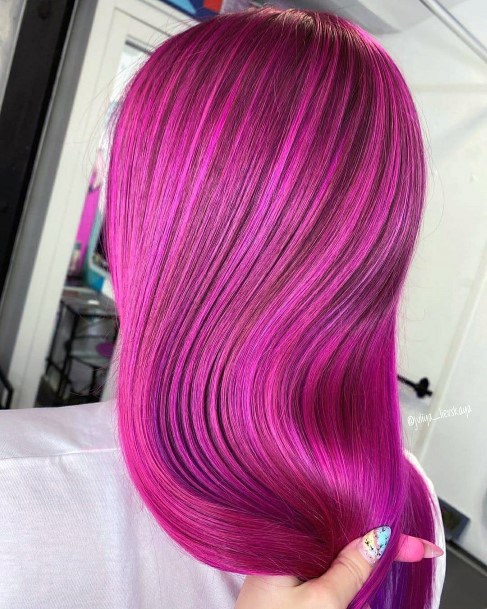 Distinctive Female Hot Pink Hairstyles Ideas