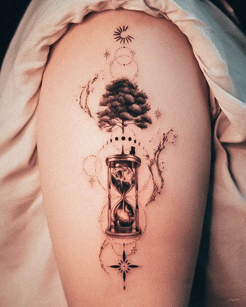 Distinctive Female Hourglass Tattoo Designs