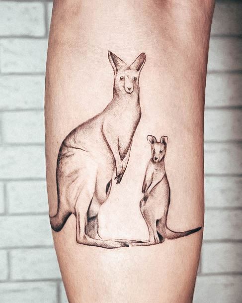 Distinctive Female Kangaroo Tattoo Designs