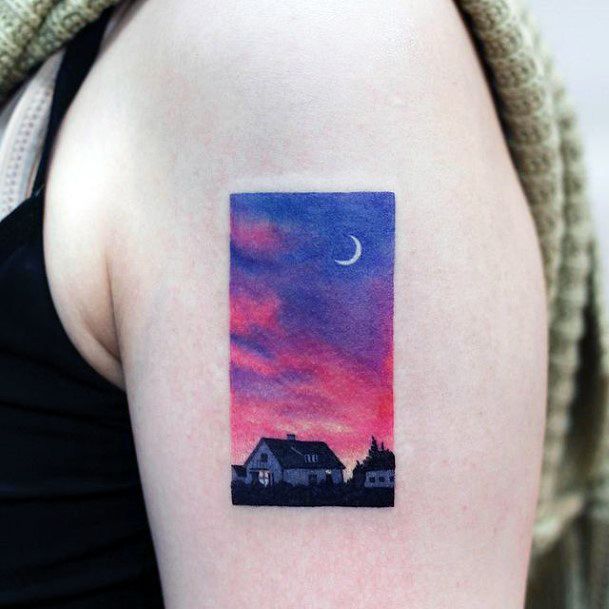 Distinctive Female Landscape Tattoo Designs