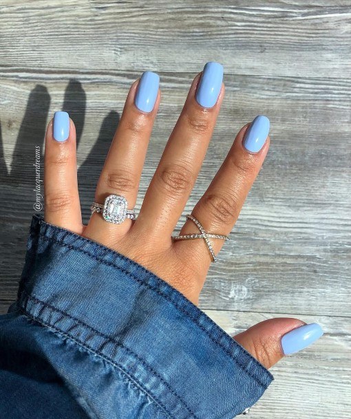 Distinctive Female Light Blue Nail Designs