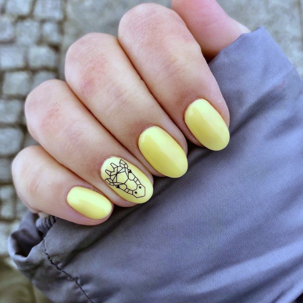 Distinctive Female Light Yellow Nail Designs