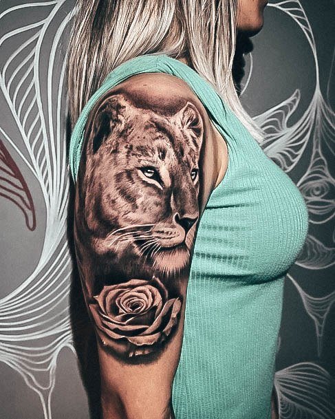 Distinctive Female Lioness Tattoo Designs