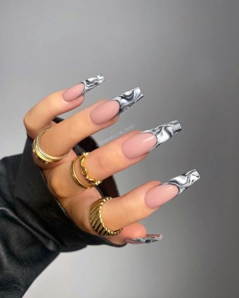 Distinctive Female Long French Nail Designs