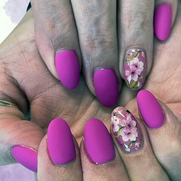 Distinctive Female Magenta Nail Designs