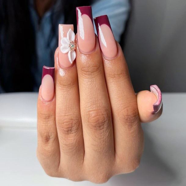 Distinctive Female Maroon Nail Designs