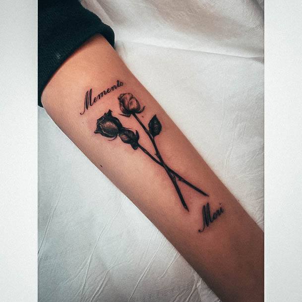 Distinctive Female Memento Mori Tattoo Designs