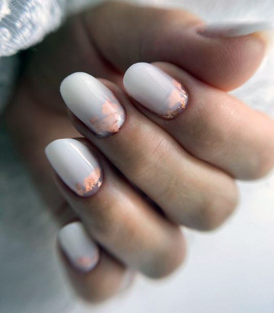 Distinctive Female Milky White Nail Designs