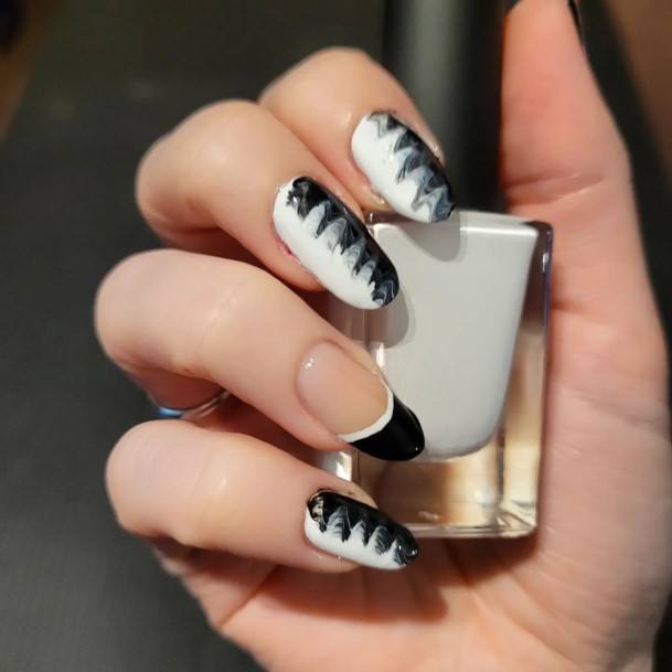 Distinctive Female Monochrome Nail Designs