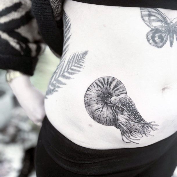 Distinctive Female Nautilus Tattoo Designs