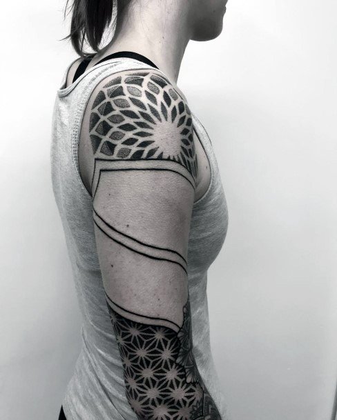 Distinctive Female Negative Space Tattoo Designs