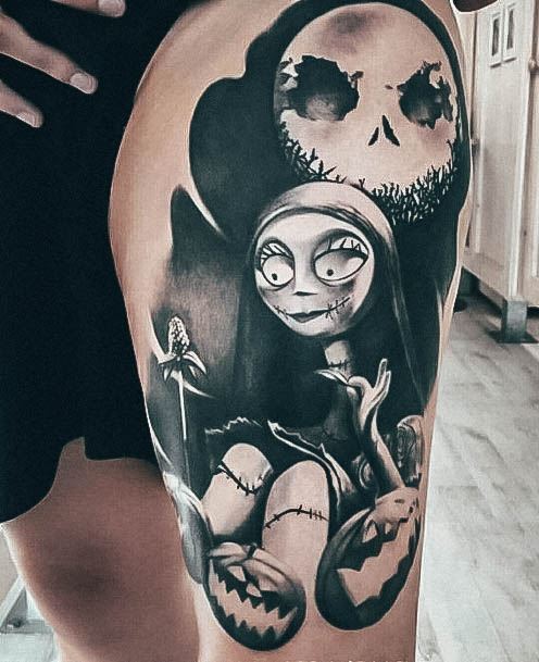 Distinctive Female Night Before Christmas Tattoo Designs