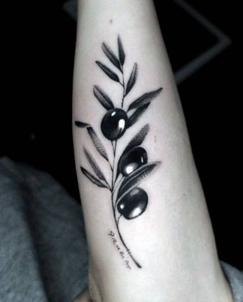 Distinctive Female Olive Branch Tattoo Designs