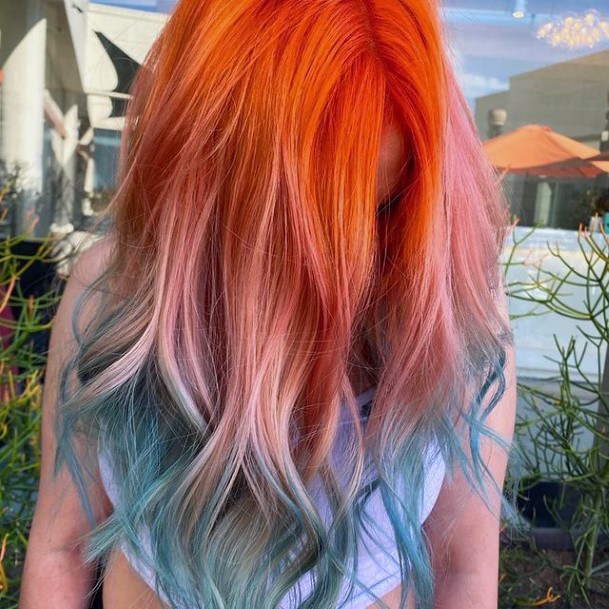 Distinctive Female Orange Ombre Hairstyles Ideas