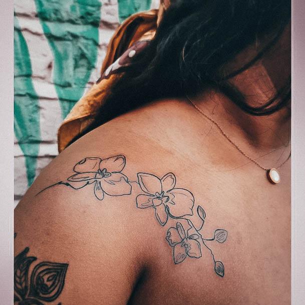 Distinctive Female Orchid Tattoo Designs