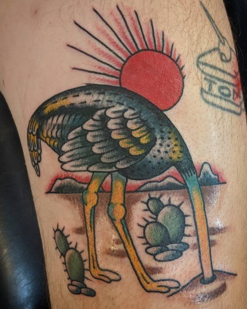 Distinctive Female Ostrich Tattoo Designs