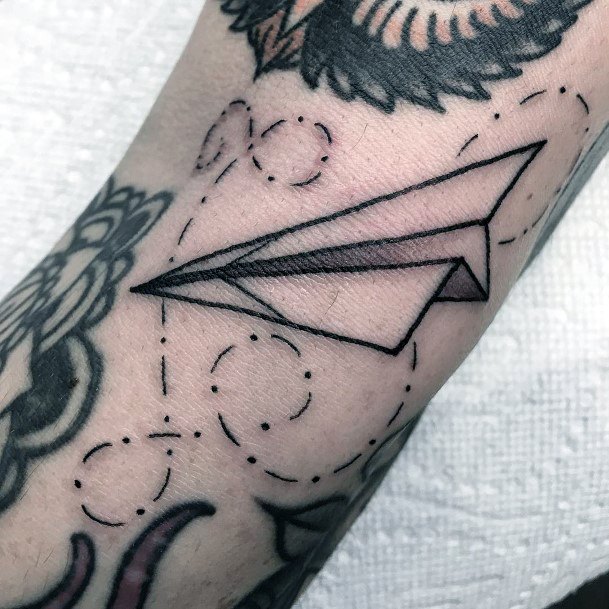 Distinctive Female Paper Airplane Tattoo Designs