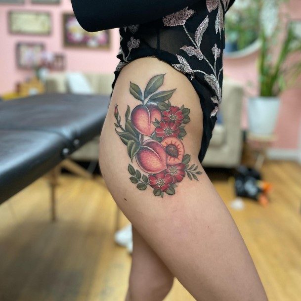 Distinctive Female Peach Tattoo Designs