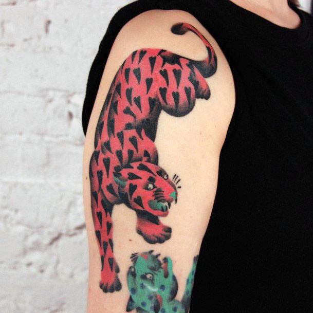 Distinctive Female Pink Panther Tattoo Designs