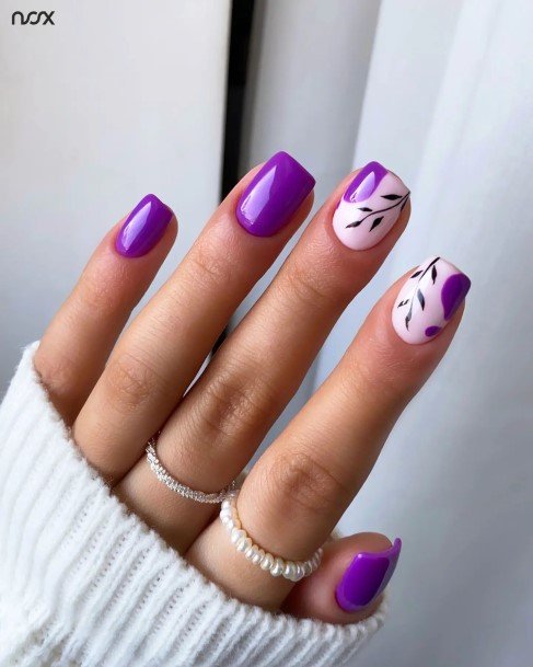 Distinctive Female Plum Nail Designs