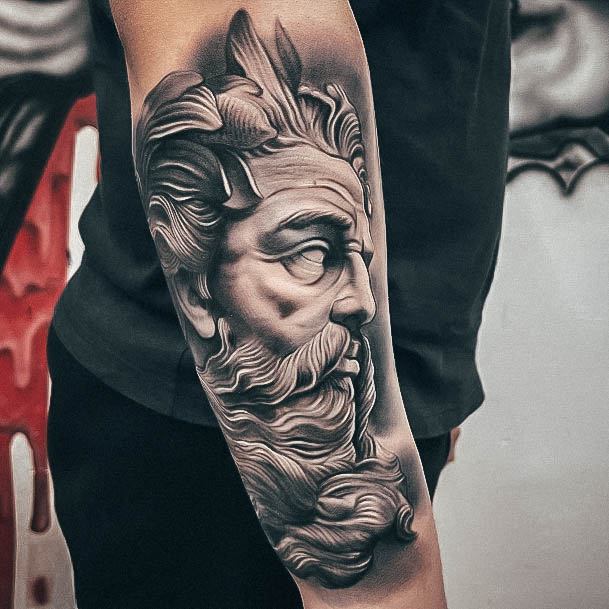 Distinctive Female Poseidon Tattoo Designs